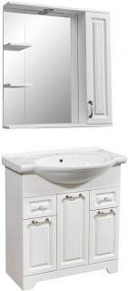 Зеркало-шкаф с подсветкой Stella Polar Кармела 75см ольха белая SP-00000185